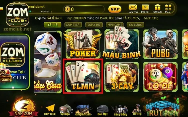 Game bài tiến lên miền Nam tại ZomClub siêu hấp dẫn