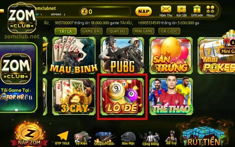 Giới thiệu đôi nét về sảnh Lô Đề ZomClub