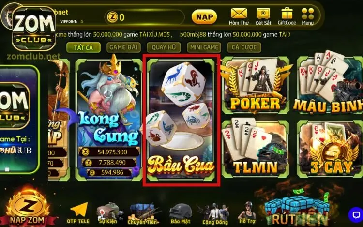 Giới thiệu rõ nét về trò chơi Bầu Cua tại ZomClub